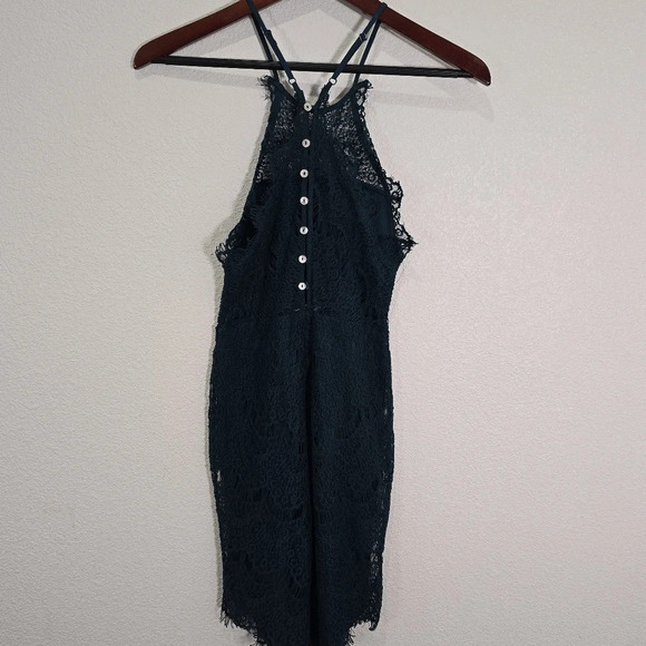 Free People Intimately Womans Macrame Mini Dress in Deep Jade‎ Size XS - Picture 6 of 9